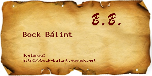 Bock Bálint névjegykártya