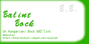 balint bock business card